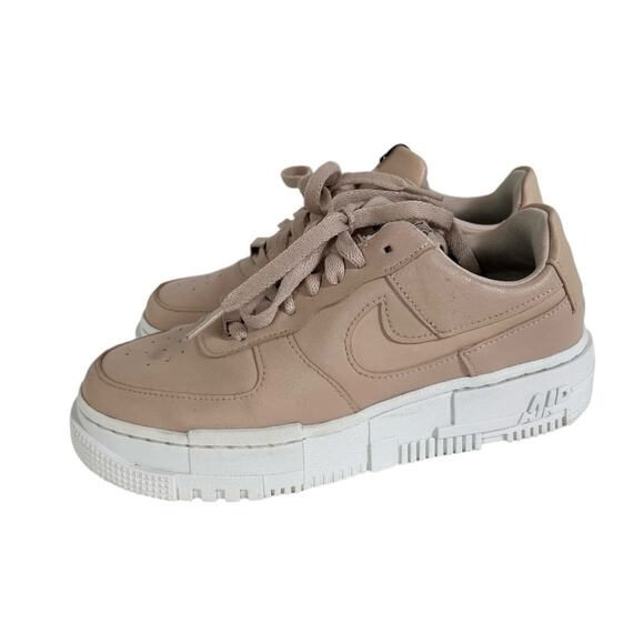 Nike Air Force 1 'Pixel Particle Beige (Beige / Blush Pink) Size 6 - Picture 5 of 12